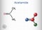 Acetamide, ethanamide molecule. It is a monocarboxylic acid amide, used as plasticizer in the processes of obtaining