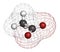 Acetate anion, chemical structure. 3D rendering. Atoms are represented as spheres with conventional color coding: carbon (grey),