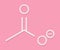 Acetate anion, chemical structure. Skeletal formula.