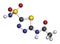 Acetazolamide diuretic drug molecule (carbonic anhydrase inhibitor). Atoms are represented as spheres with conventional color