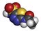 Acetazolamide diuretic drug molecule (carbonic anhydrase inhibitor). Atoms are represented as spheres with conventional color