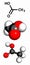 Acetic acid (HOAc) molecule, chemical structure