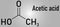 Acetic acid molecule. Vinegar is an aqueous solution of acetic acid. Skeletal formula.