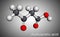 Acetoacetic acid, diacetic, oxobutanoic acid molecule. It is a ketone body, conjugate acid of an acetoacetate. Molecular model