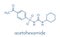 Acetohexamide diabetes drug molecule. Skeletal formula.