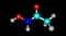 Acetohydroxamic acid molecular structure isolated on black