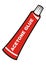 Acetone glue, red tube, vector illustration