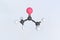 Acetone molecule, isolated molecular model. 3D rendering