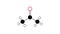 acetone molecule, structural chemical formula, ball-and-stick model, isolated image ketone