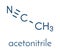Acetonitrile chemical solvent molecule. Skeletal formula.