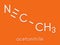 Acetonitrile chemical solvent molecule. Skeletal formula.