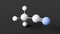 acetonitrile molecule, molecular structure, organic nitrile, ball and stick 3d model, structural chemical formula with colored