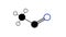 acetonitrile molecule, structural chemical formula, ball-and-stick model, isolated image organic nitrile