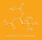 Acetylcarnitine ALCAR nutritional supplement molecule. Skeletal formula.