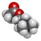 Acetylchloline (ACh) neurotransmitter molecule. Atoms are represented as spheres with conventional color coding: hydrogen (white