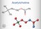 Acetylcholine, ACh molecule. It is parasympathomimetic neurotransmitter, vasodilator agent, hormone, human metabolite. Structural