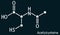 Acetylcysteine, N-acetylcysteine, NAC drug molecule. It is an antioxidant and glutathione inducer. Skeletal chemical