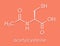 Acetylcysteine NAC mucolytic drug molecule. Also used to treat paracetamol overdose, Skeletal formula.