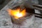 Acetylene torch smelting hot precious metals down