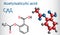 Acetylsalicylic acid aspirin, ASA molecule. Structural chemica