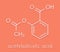 Acetylsalicylic acid aspirin drug molecule. Skeletal formula.