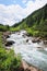 Ache river at the Krimmler Achental (Austria). Later Krimml Waterfalls.