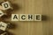 Ache word from wooden blocks