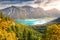 Achensee lake from above Tyrol Karwendel alps at autumn near Innsbruck, Austria