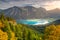 Achensee lake from above Tyrol Karwendel alps at autumn near Innsbruck, Austria