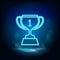 Achievement, award neon  icon. Blue neon, Business neon  icon