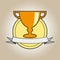 Achievement Award Trophy in Gold with Ribbon