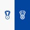 Achievement, Education, Medal Line and Glyph Solid icon Blue banner Line and Glyph Solid icon Blue banner