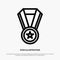 Achievement, Education, Medal Line Icon Vector