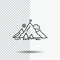 achievement, flag, mission, mountain, success Line Icon on Transparent Background. Black Icon Vector Illustration