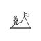 Achievement, mountain, worker icon on white background. Can be used for web, logo, mobile app, UI, UX