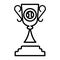 Achievement, winner prize, trophy outline icon