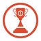 Achievement, winner prize, trophy vector icon