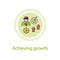 Achieving growth concept line icon