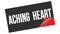 ACHING  HEART text on black red sticker stamp