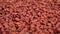 Achiote seeds. Annatto grains. Red natural culinary dye for cooking. Mexican seasoning.