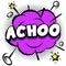 achoo Comic bright template with speech bubbles on colorful frames