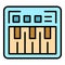 Acid synthesizer icon vector flat