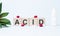 ACID. Text abbreviation on wood cubes blocks on light blue background. Most commonly diagnosed mental disorder of children. Close