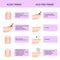 Acidic and acid-free primer. Professional manicure guide, Vector illustration, infographics