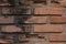 Acient brick wall. Grunge brick wall background.