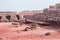 Acient ruins of the desert castel with old guns