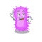 Acinetobacter baumannii mascot character design with one finger gesture