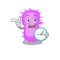 Acinetobacter baumannii mascot design concept smiling with clock