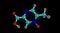 Acipimox molecular structure isolated on black