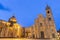 Acireale - The Duomo Maria Santissima Annunziata and the church Basilica dei Santi Pietro e Paolo at dusk